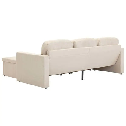 Canapé de salon en forme de L avec 3 places et rangement, combinaison gratuite, meubles confortables, doux, durables, modernes, blanc