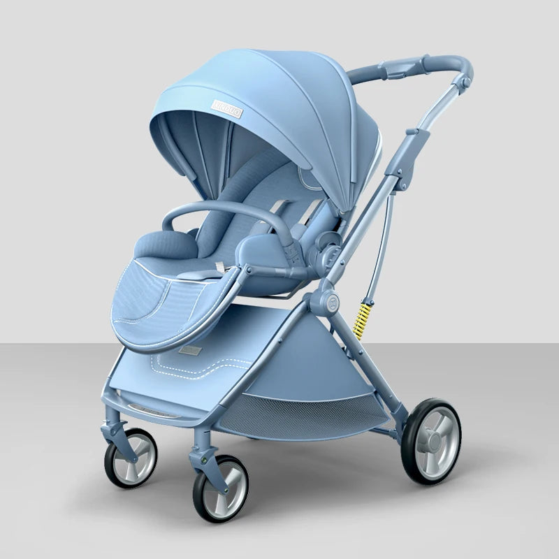 Poussette luxueuse et légère pour bébé, siège en forme d'œuf pour nouveau-né, poussette inclinable à une main, taille compacte