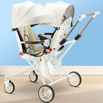 Double Portable Landau Jumeaux Poussette Poussettes Pour Bébés Pliable Deuxième Enfant Poussette Bébé Poussette À Quatre Roues