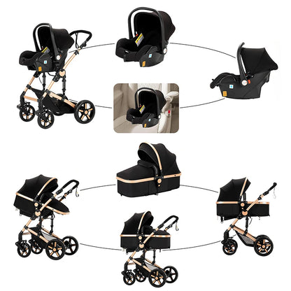 Poussette bébé 3 en 1 poussette bébé poussette légère landau bébé voyage poussette voiture pour nouveau-né bébé chariot poussettes pliantes